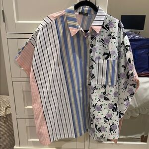 Multicolor Striped and Floral Blouse (Luna style)